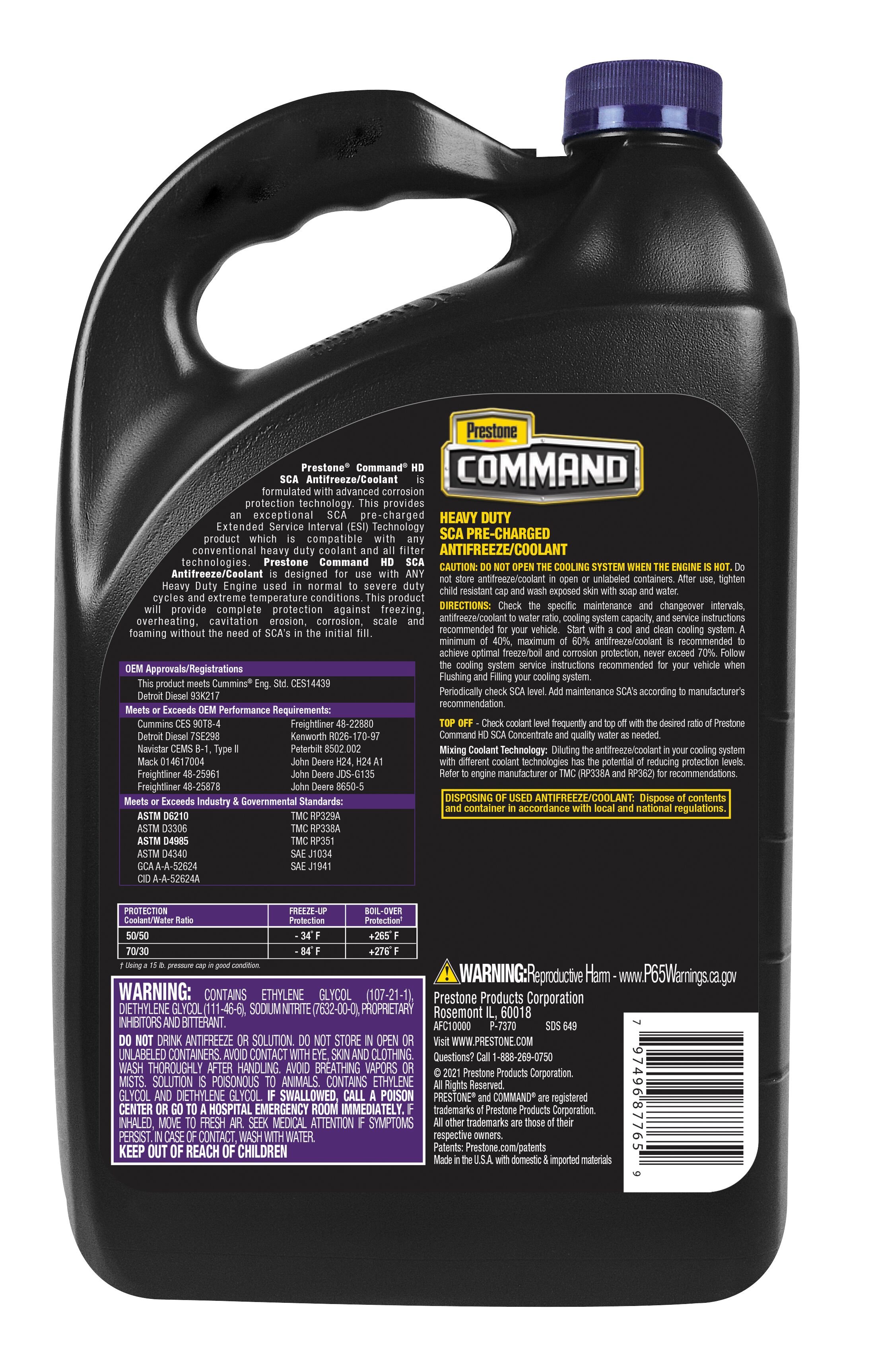 Prestone Command Heavy Duty Antifreeze/Coolant 1 Gallon