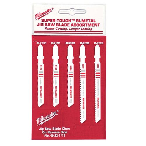 T-Shank Wood and Metal Jig Saw Blade Assortment 5-Pack