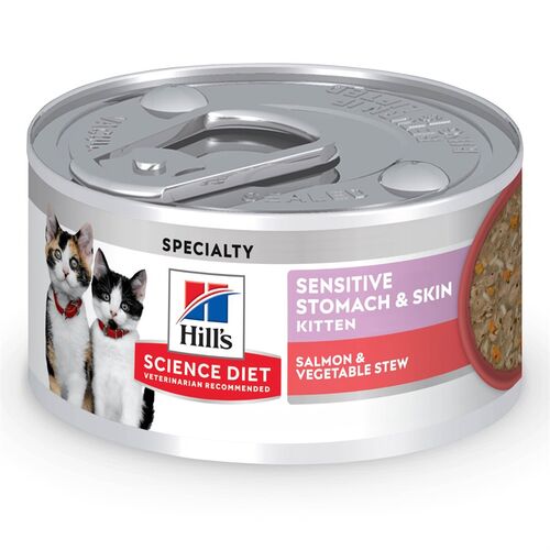 Kitten Sensitive Stomach & Skin Salmon & Vegetable Stew Canned Cat Food - 2.8 oz