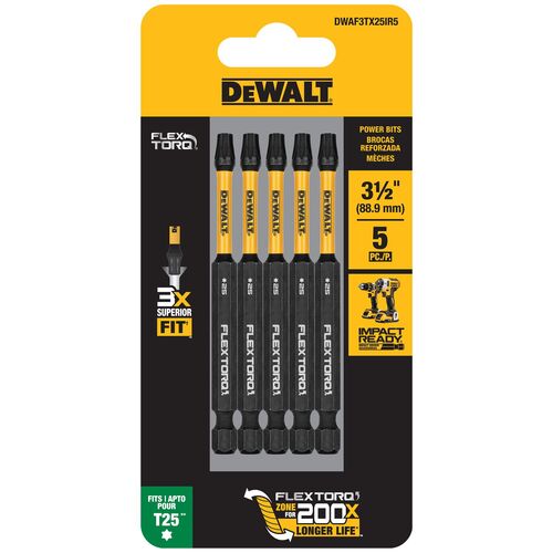 T25 x 3-1/2" Torx FLEXTORQ Impact Driver Bits - 5-Pack