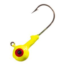 Double Eye Painted Jig with Bronze Hook 1/4 oz - Chartreuse