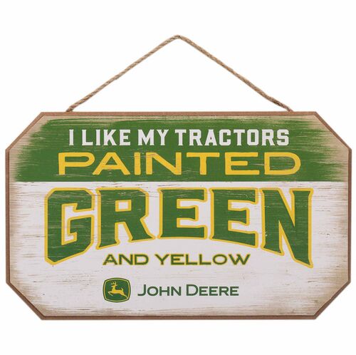 I Like My Tractors Green and Yellow Hanging Wood Wall Decor