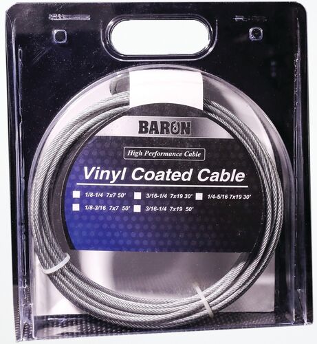 Vinyl Coated Cable - 1/8"-3/16" Dia x 50 ft