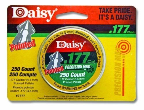 250 Count Pointed Field Pellets .177 PDQ (Silver 4.5 mm)