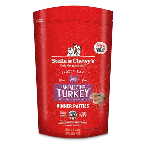 Tantalizing Turkey Dinner Patties Frozen Raw Dog Food - 6 Lb