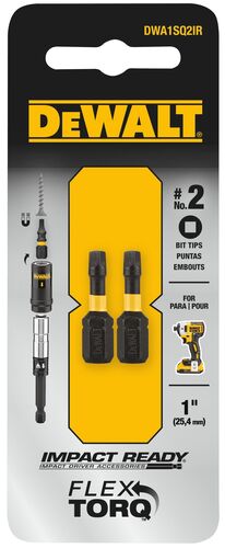 1" Square #2 Impact Ready Bits - 2 Pack