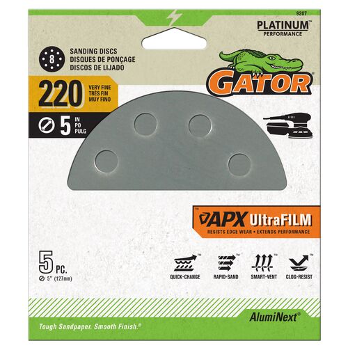 5" Sanding Discs 5-Pack - 220 Grit