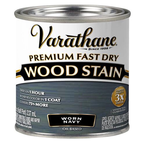 Premium Fast Dry Wood Stain Worn Navy Paint - 1/2 Pint