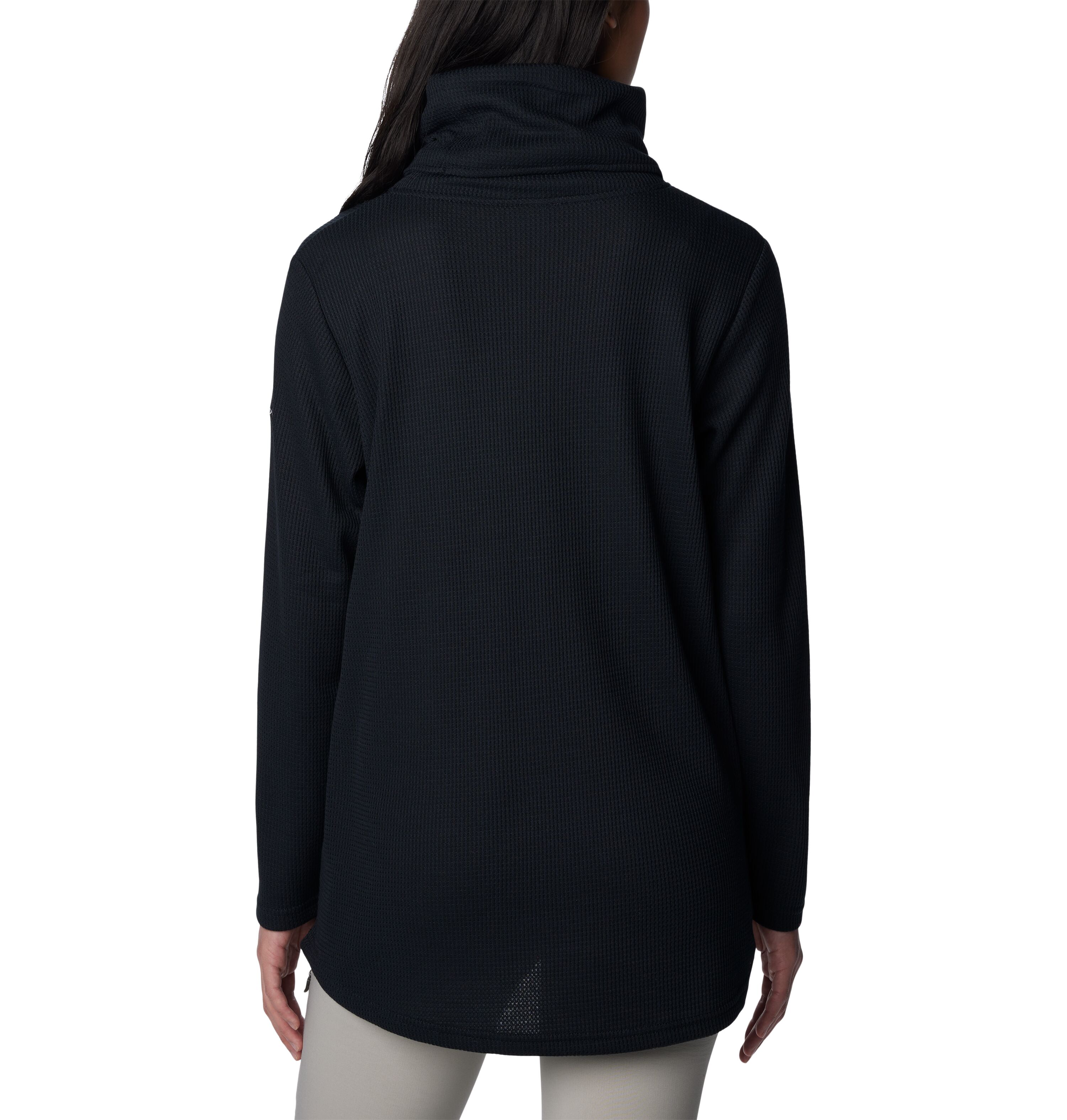 Women's Holly Hideaway Waffle Cowl Neck Pullover in Black