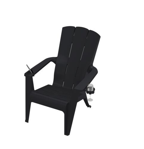 Adirondack Chair with Cup Holder - Black