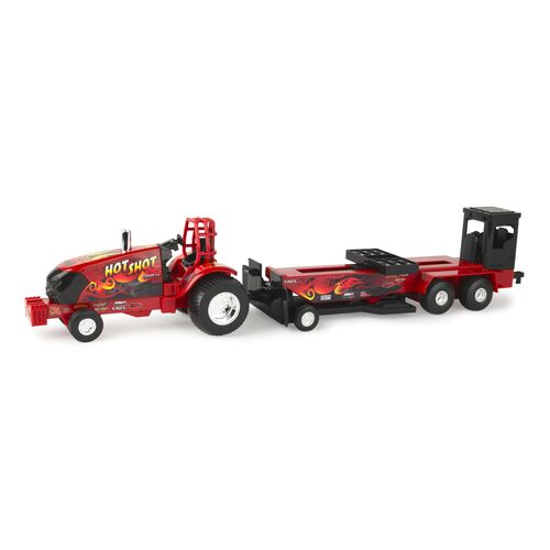 1:32 Case IH Pull Back Puller Tractor and Sled Toy Set