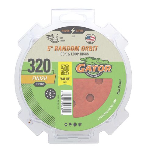 5" Random Orbit Hook & Loop Sanding Discs 50-Pack - 320 Grit