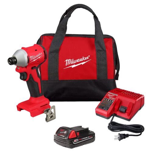 M18 18-Volt Lithium-Ion Compact Brushless Cordless 1/4" Impact Driver Kit