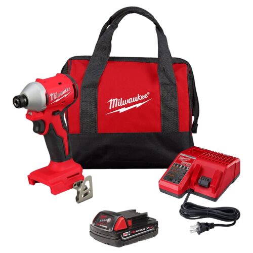 M18 18-Volt Lithium-Ion Compact Brushless Cordless 1/4" Impact Driver Kit