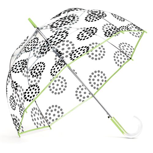 Auto Open 52" Arc Fashion Print Bubble Stick Umbrella In Bunch Dot