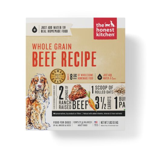Dehydrated Whole Grain Dog Food in Beef Recipe