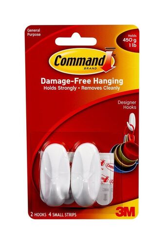 Command White Small Designer Hook Kit