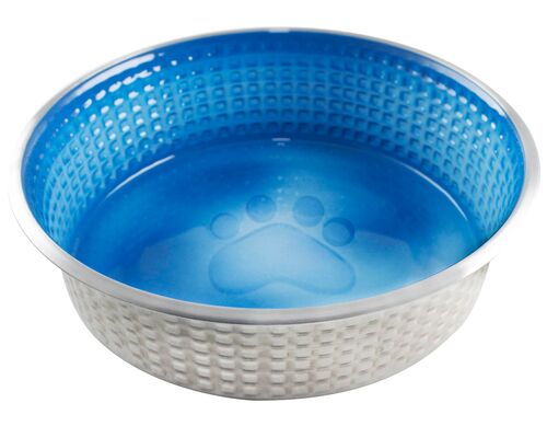 Stainless Steel Paw Print Pet Dish