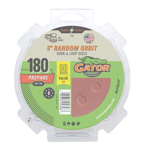 5" Random Orbit Hook & Loop Sanding Discs 50-Pack - 180 Grit