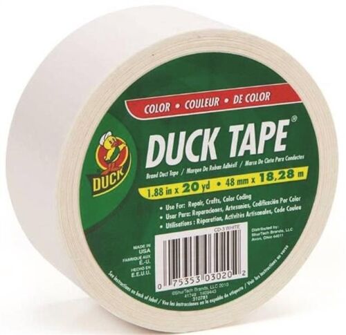 1.88" Width X 20 Yard Length, White Duct Tape