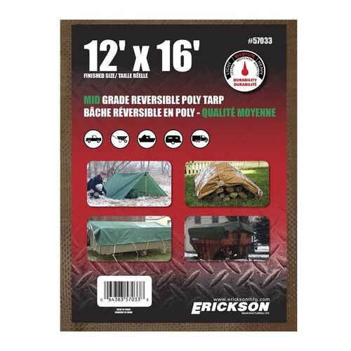 Green & Brown Weave Tarp - 12' x 16'