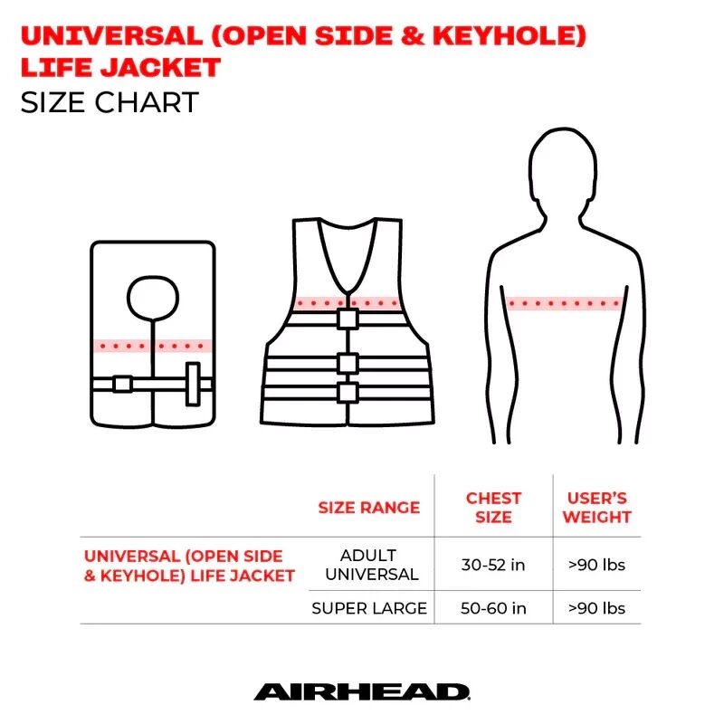 Super Large Open Side Red Life Vest