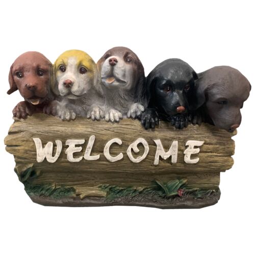 9.5" Puppies Welcome Statue