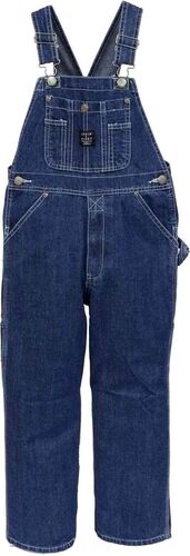 Youth Bib Overalls in Indigo Denim Enzyme Wash