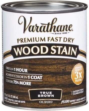 Premium Fast Dry Wood Stain True Brown Paint - Quart