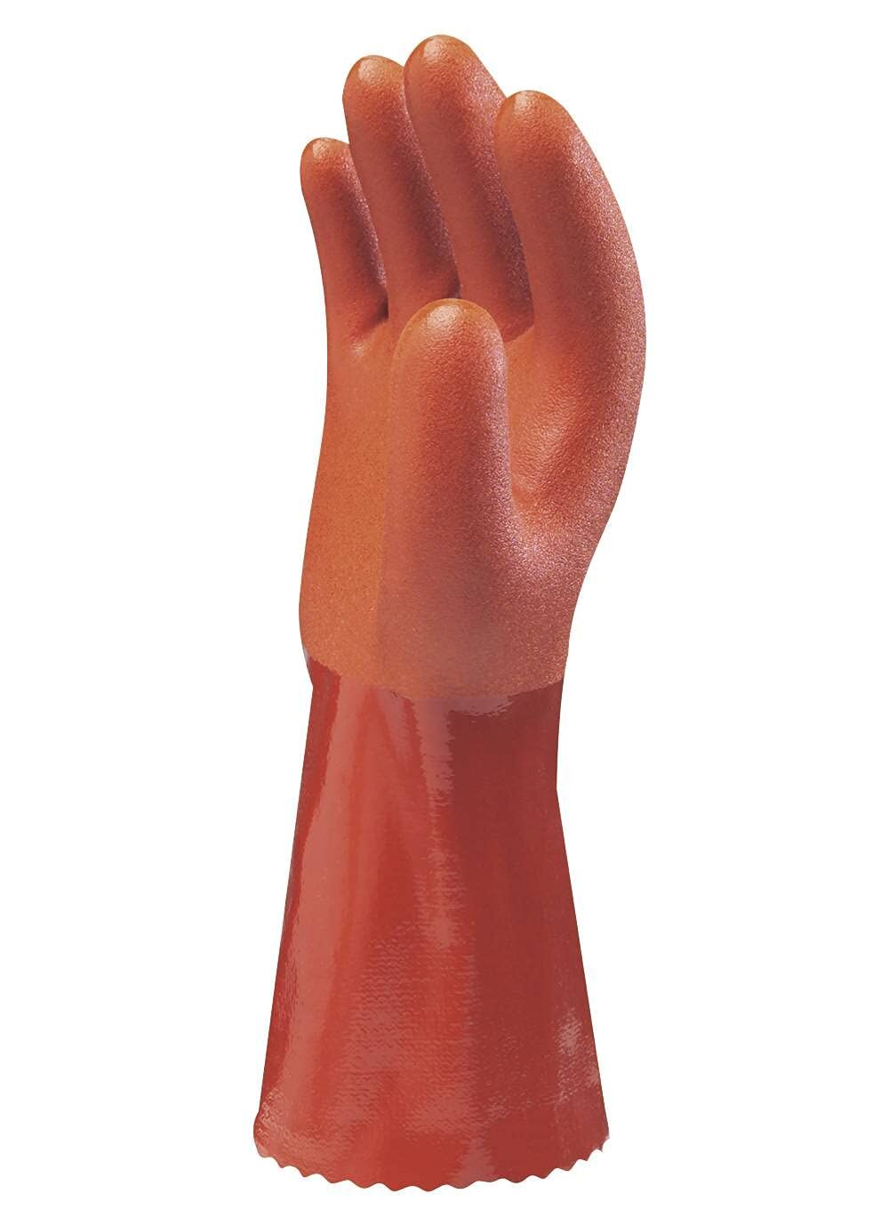 Orange Fully Coated Double-Dipped PVC Glove
