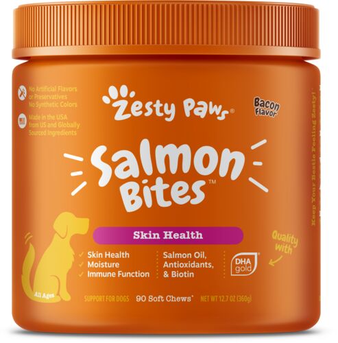 Salmon Bites Skin Health in Salmon Flavor - 90 Count Jar