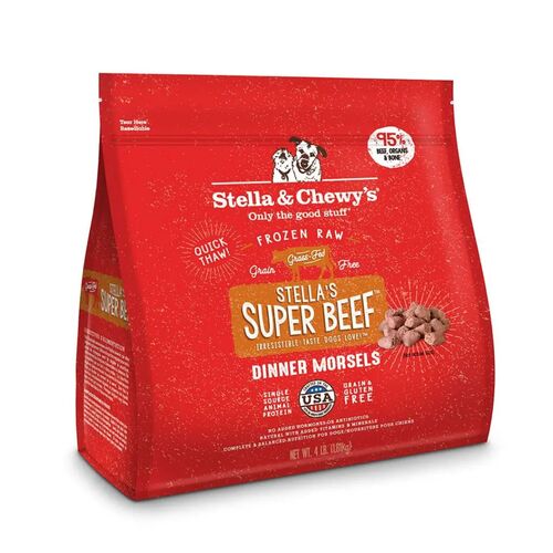 Stella's Super Beef Dinner Morsels Frozen Raw Dog Food - 4 Lb