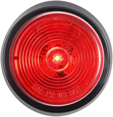 LED 2" Round Clearance/Side Marker Light Kits with Grommet in Red