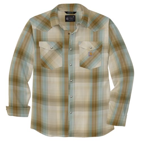 Men's Montana Rugged Flex Relaxed Fit Lightweight Long-Sleeve Snap-Front Plaid Shirt