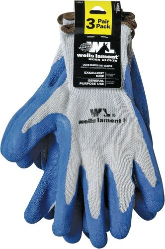 Men's 3-Pack Latex Coated Gloves