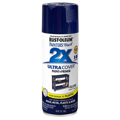 Painter's Touch 2X Ultra Cover Paint + Primer Spray Paint in Gloss Navy Blue - 12 oz
