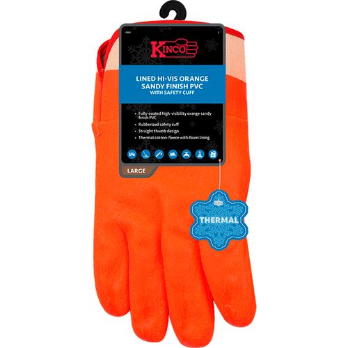 Men's Fully-Coated High-Visibility Orange Work Gloves