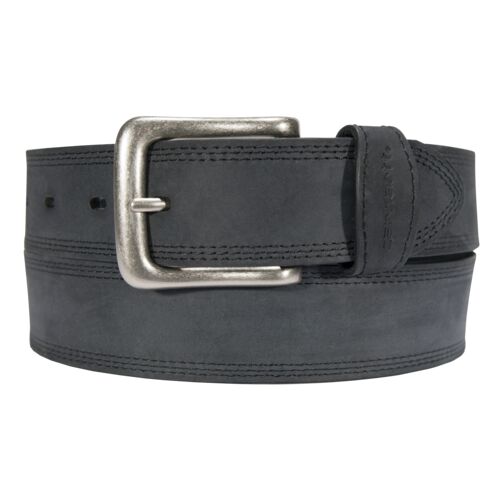 Men's Casual Leather Triple Stitch Belt in Black