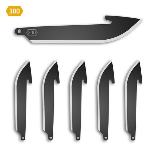 300 (3.0") Drop-point Replacement Blades in Black-Oxide - 6-Pack