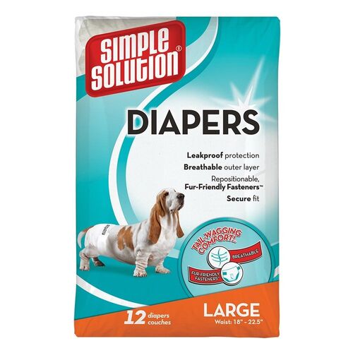 Large Disposable Dog Diapers - 12 pack