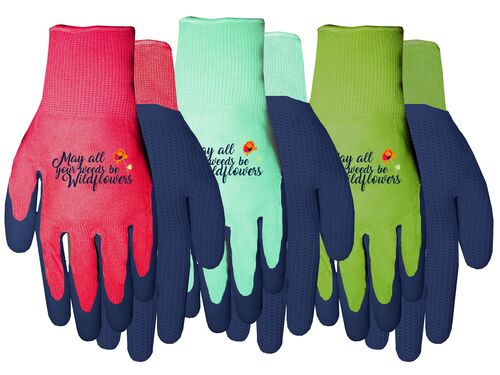 Women's Latex Gripping Rubber Coated Garden Gloves - M