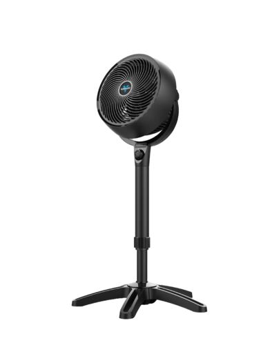3-Speed Adjustable Height Medium Pedestal Fan in Black