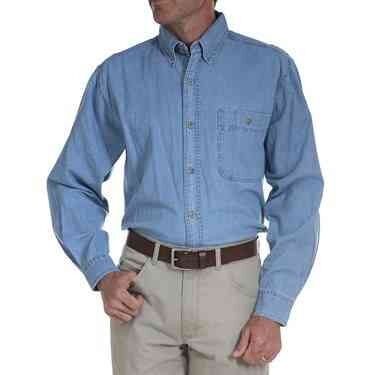 Men's Rugged Wear Denim Basic Long Sleeve Buttondown