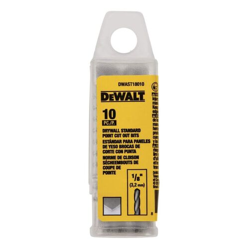 1/8" 10-Pack Cutout Standard Dry Wall Drill Bit