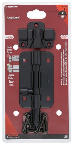 AjustLock Heavy-Duty Adjustable Barrel Bolt in Black