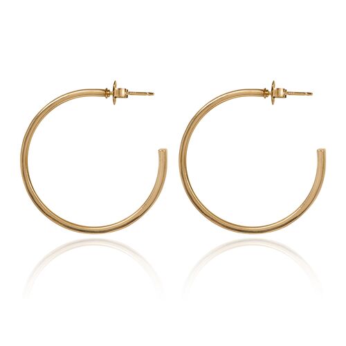 Hammered Fun Hoop Earrings in Gold