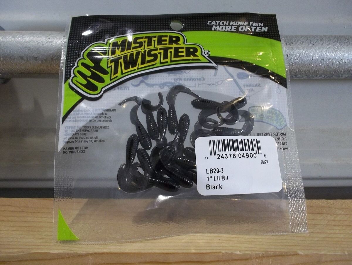 Mister Twister 1 Lil' Bit Curly Tail Grubs 20-Pack - Black