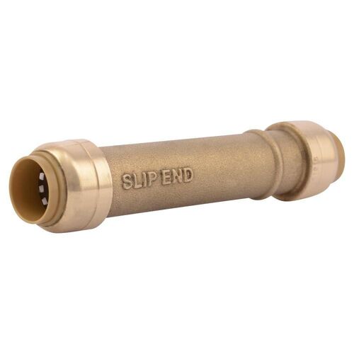 1/2" x 1/2" Push-to-Connect Brass Slip Coupling Fitting