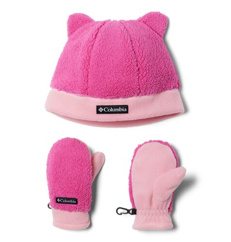 Toddler Rugged Ridge Beanie and Mitten Set in Pink Ice/Pink Orchid