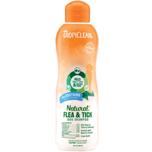 Natural Flea & Tick Plus Soothing Dog Shampoo - 20 oz